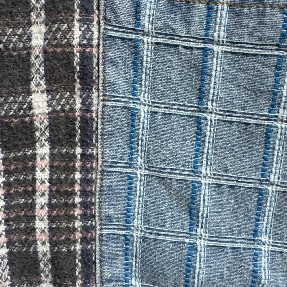 NWT POL Oversized Mixed-Media Patchwork Knit Deni… - image 9